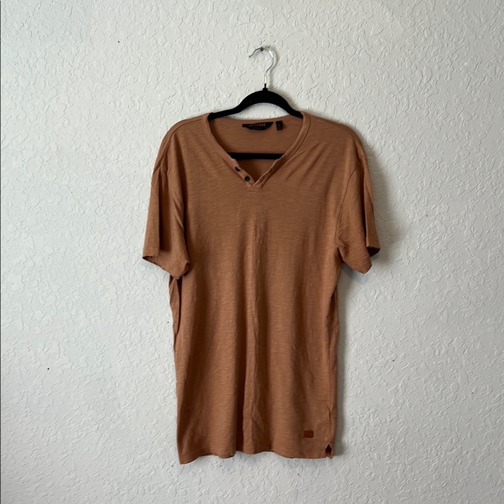 Brown Short Sleeve Tee with Minimalist Design